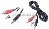 6' iPod - MP3 - PC Compatible 3.5mm Stereo to 2 RCA Audio Patch Cable (Black)