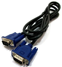VGA Monitor Cable MM male to male ends and inline EMI ferrite core filter