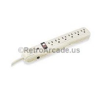 6-outlet Vertical Plastic Power Strip with 4ft cord