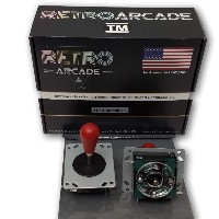 One Arcade Joystick Red Top, Switchable from 8-way to 4-way operation