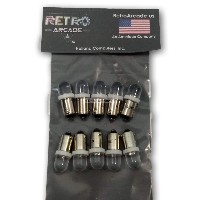 10 Pack White Pinball 6.3 Volt AC LED Round Replacement Bulbs 44/47 Bayonet Base BA9S