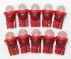 10 Pack Pinball replacement bulb LED 6.3 volt AC, 555 clear wedge base T10 Cool Red Short