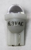 Pinball replacement bulb LED 6.3 volt AC, 555 clear wedge base T10 Cool White Short