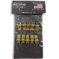 10 Pack Pinball replacement bulb LED 6.3 volt AC, 555 clear wedge base T10 Yellow Concave