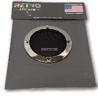 Round Speaker Net, black metal net with plastic chrome edge, Fits 4 Inch speakers, Fits SKU: RA-SPK