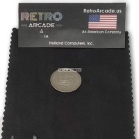 Arcade amusement game token, designed for arcade game coin boxes .984 0.875 Inch Nickle Plated