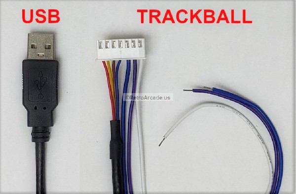 Replacement Wiring Harness for 2 Inch USB Trackball MAME Setup